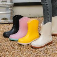 合利鲨时尚四季雨鞋女中筒套鞋拼色女鞋平底外穿工作雨靴套鞋水鞋